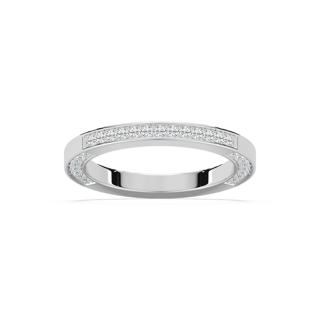 Emile 2/3 ctw Round LGD Channel Set Wedding Band - 14K White Gold