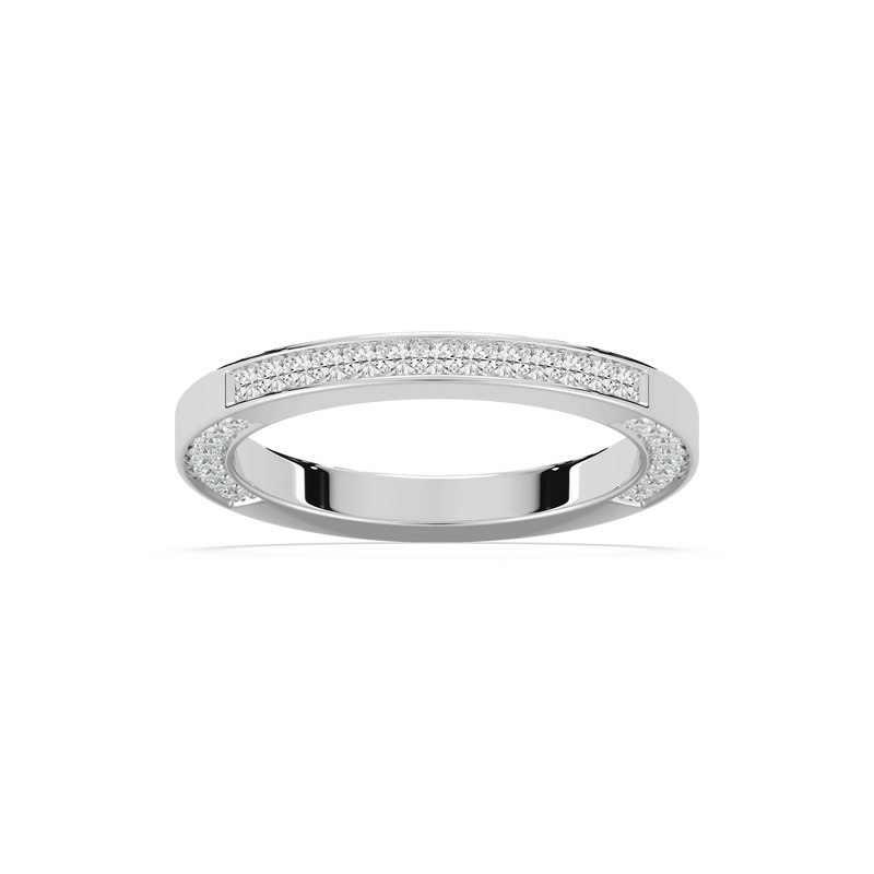 Emile 2/3 ctw Round LGD Channel Set Wedding Band - 14K White Gold