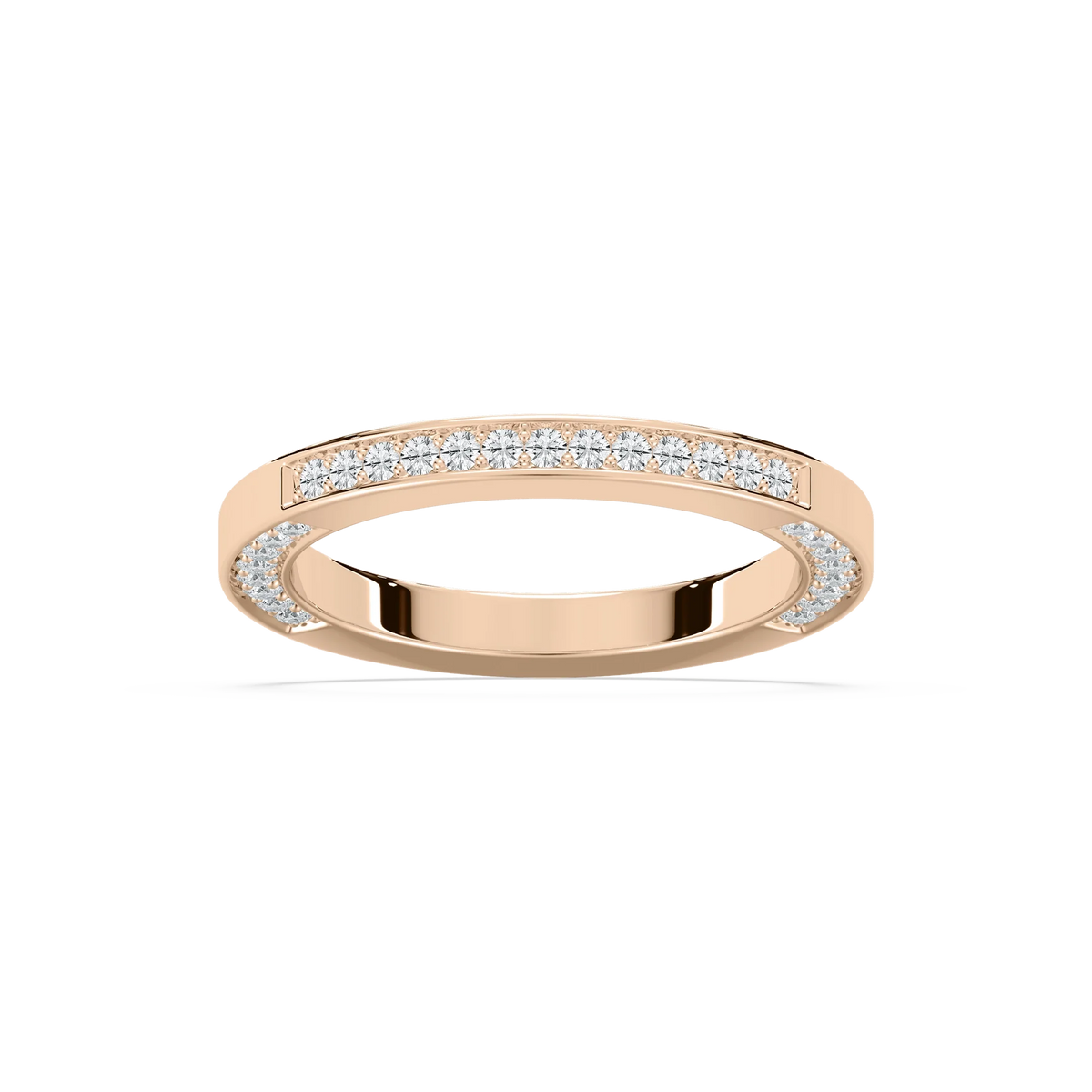 Emile 2/3 ctw Round LGD Channel Set Wedding Band - 14K Rose Gold
