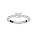 Emrys 3/5 ctw Emerald LGD Petite East West Side Stone Promise Ring - 14K White Gold