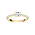 Emrys 3/5 ctw Emerald LGD Petite East West Side Stone Promise Ring - 14K Yellow Gold