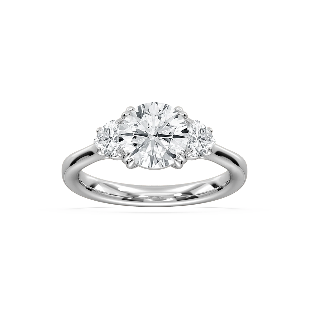Francesca 2 ¹⁄₄ ctw Round LGD Double Prong Three Stone Engagement Ring - 14K White Gold