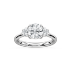 Francesca 2 ¹⁄₄ ctw Round LGD Double Prong Three Stone Engagement Ring - 14K White Gold