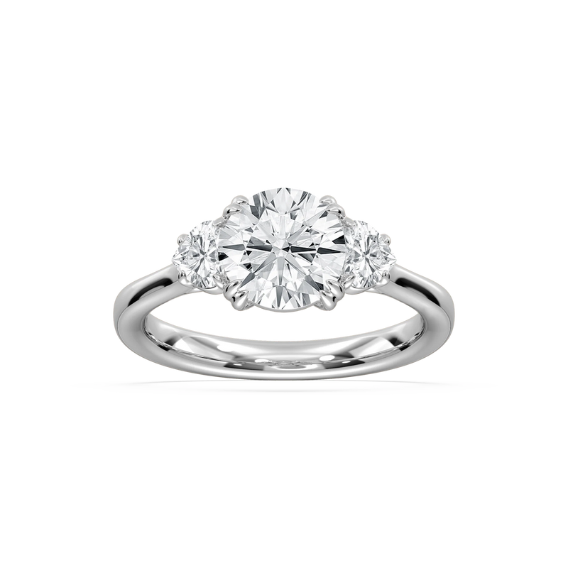 Francesca 2 ¹⁄₄ ctw Round LGD Double Prong Three Stone Engagement Ring - 14K White Gold