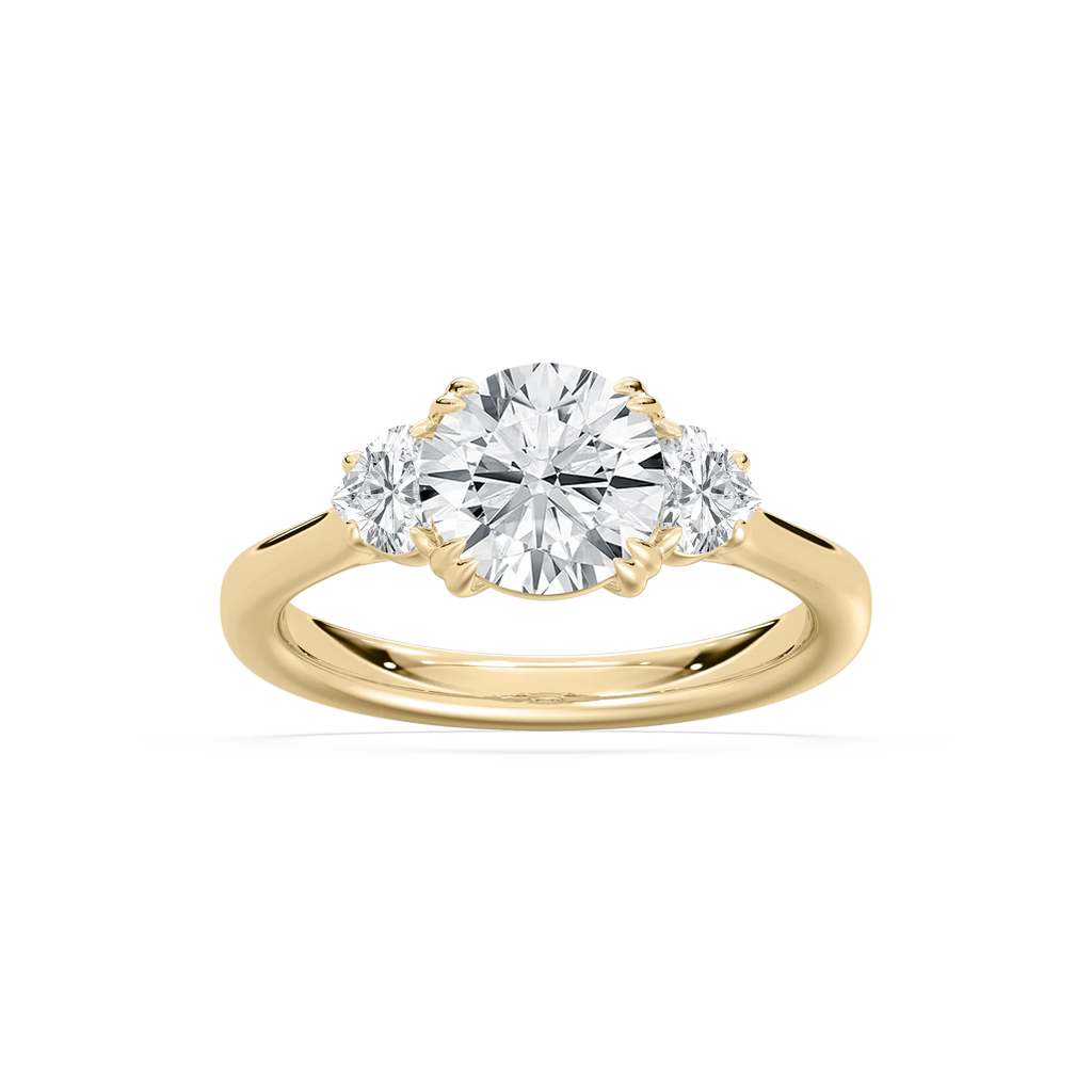Francesca 2 ¹⁄₄ ctw Round LGD Double Prong Three Stone Engagement Ring - 14K Yellow Gold