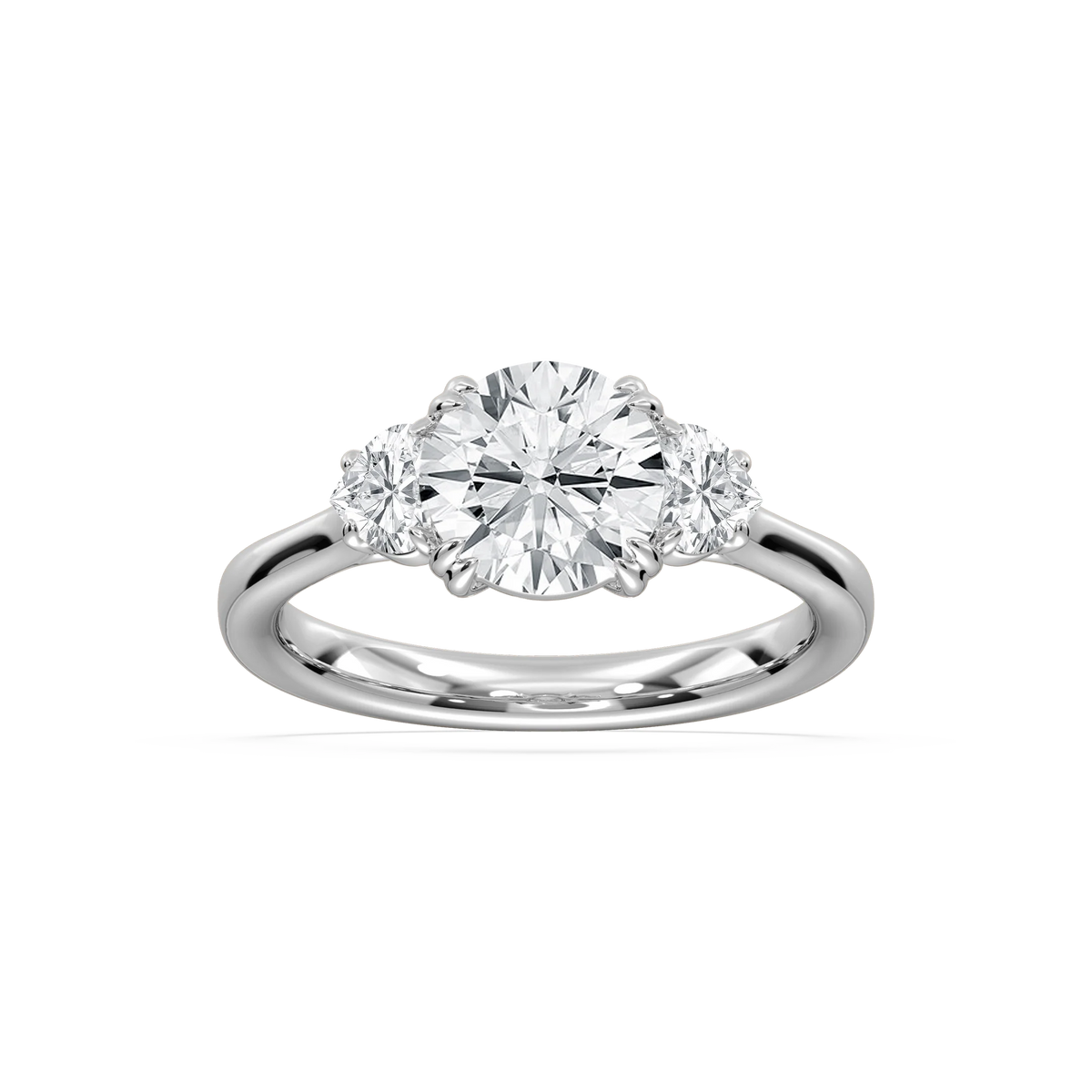 Francesca 2 ¹⁄₄ ctw Round LGD Double Prong Three Stone Engagement Ring - 18K White Gold
