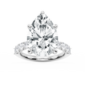 Erica 12 ⁷⁄₈ ctw Pear LGD U-Prong Side Stone Engagement Ring – Signature Collection - 14K White Gold
