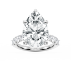 Erica 12 ⁷⁄₈ ctw Pear LGD U-Prong Side Stone Engagement Ring – Signature Collection - 14K White Gold