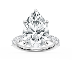 Erica 12 ⁷⁄₈ ctw Pear LGD U-Prong Side Stone Engagement Ring – Signature Collection - 18K White Gold