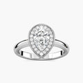 Estelle Pear LGD Collar Halo Engagement Ring - 14K White Gold