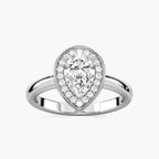 Estelle Pear LGD Collar Halo Engagement Ring - 14K White Gold