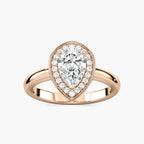Estelle Pear LGD Collar Halo Engagement Ring - 14K Rose Gold