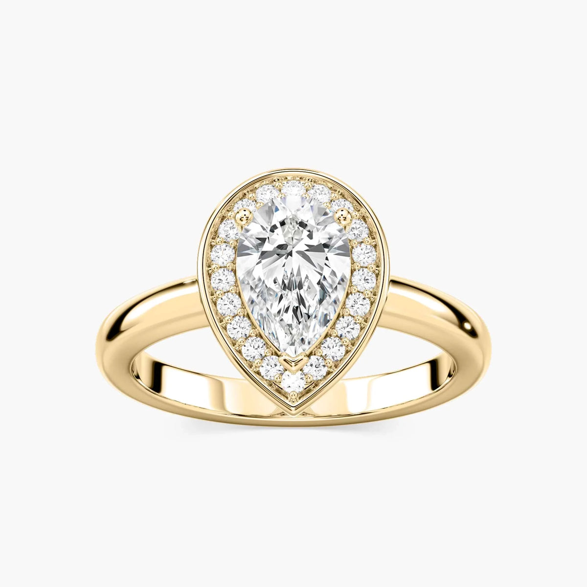 Estelle Pear LGD Collar Halo Engagement Ring - 18K Yellow Gold