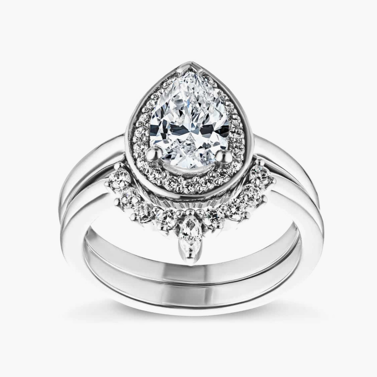 Estelle LGD Channel Halo Wedding Set