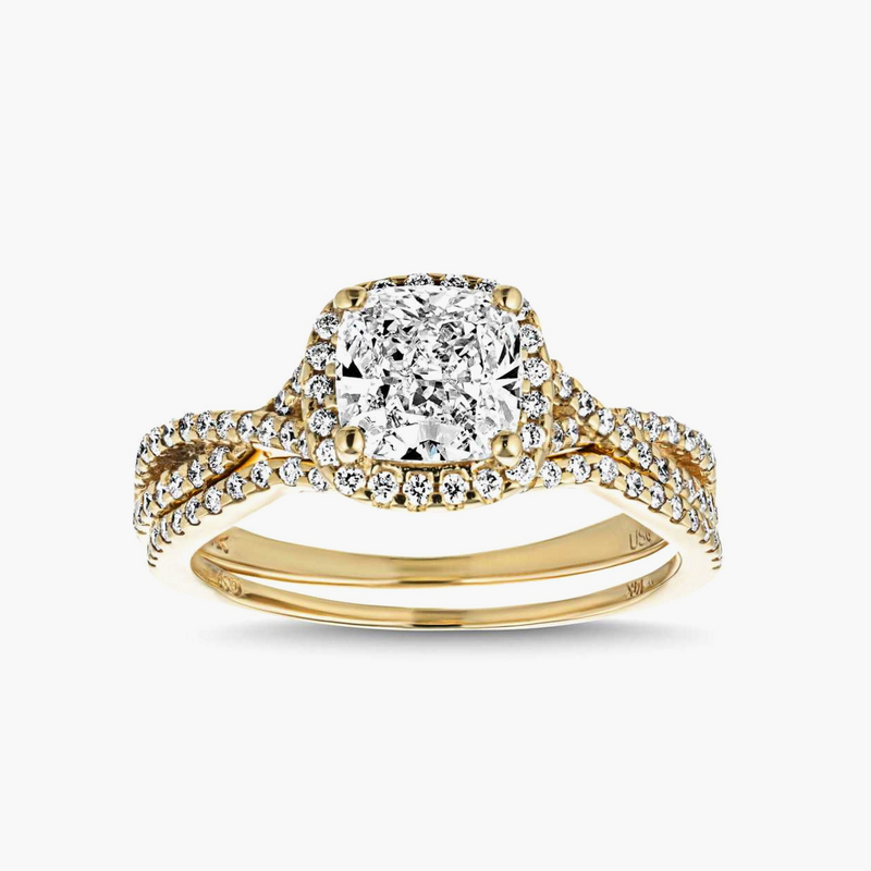 Paloma LGD Halo Twist Wedding Set