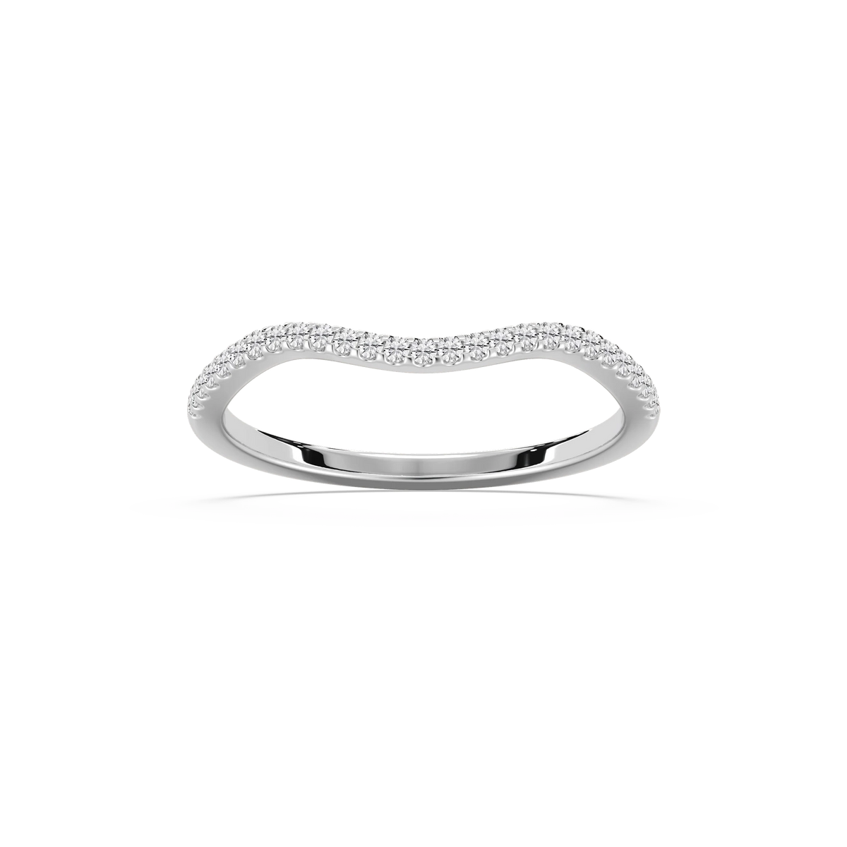 Jaylani 1/8 ctw Round LGD Shared Prong Curved Band