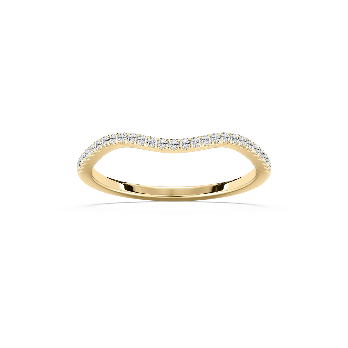 Jaylani 1/8 ctw Round LGD Shared Prong Curved Band
