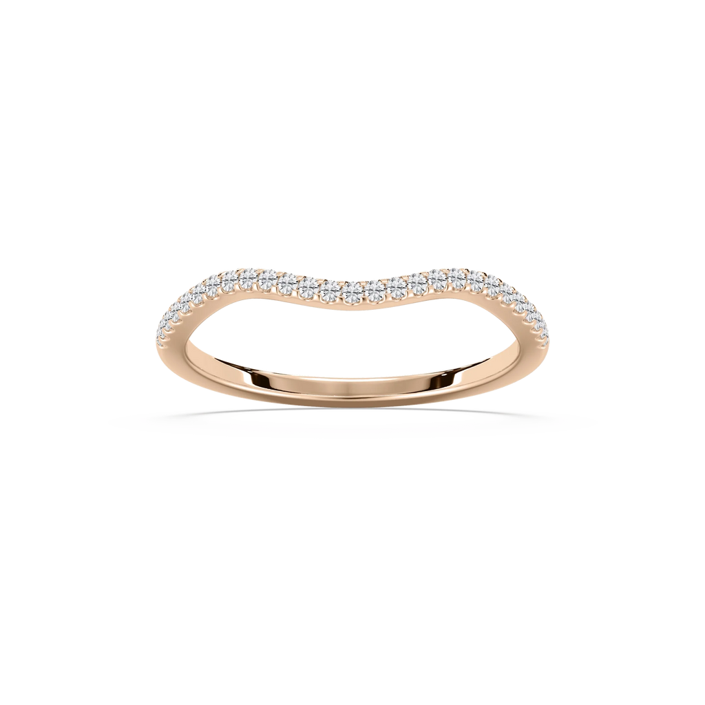 Jaylani 1/8 ctw Round LGD Shared Prong Curved Band