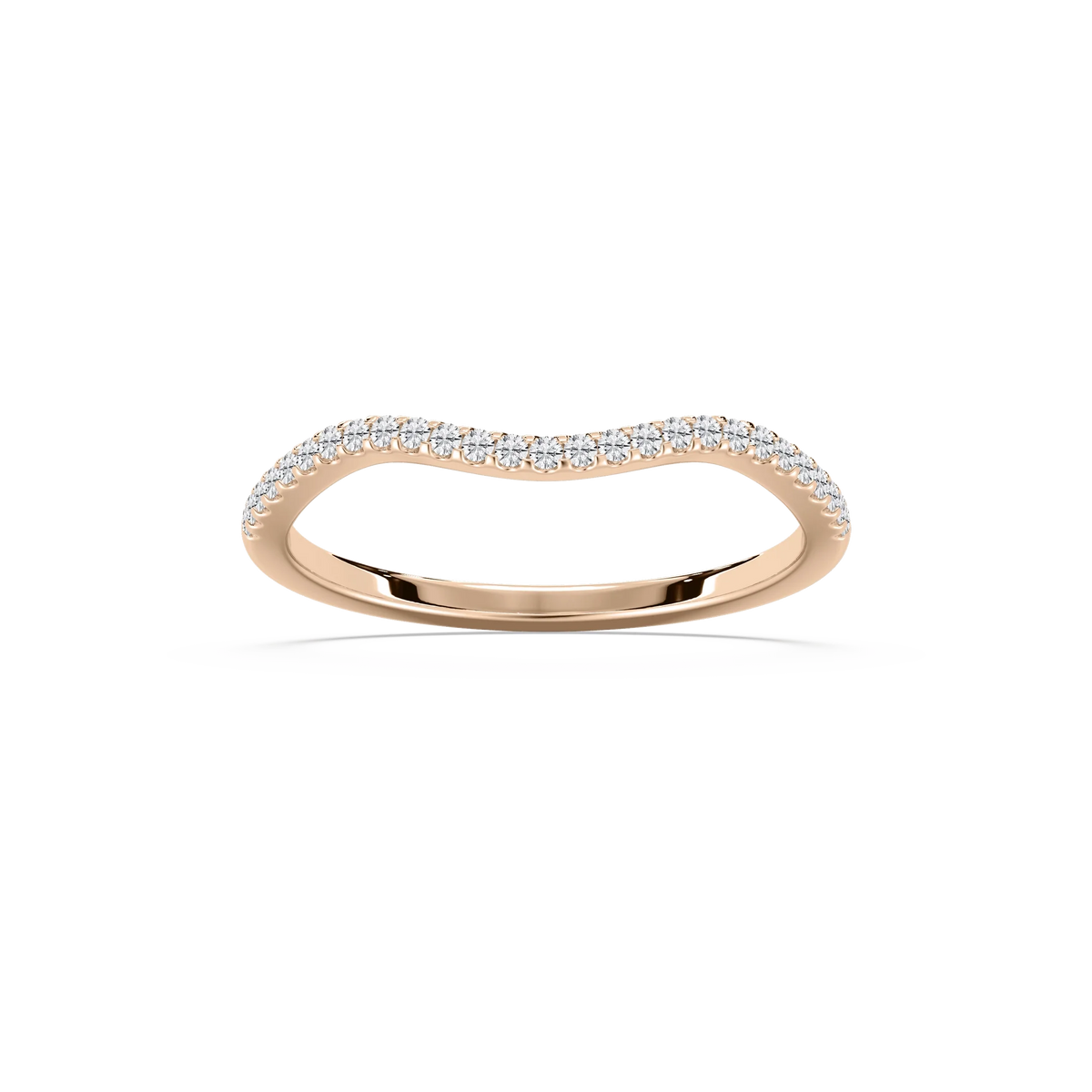 Jaylani 1/8 ctw Round LGD Shared Prong Curved Band