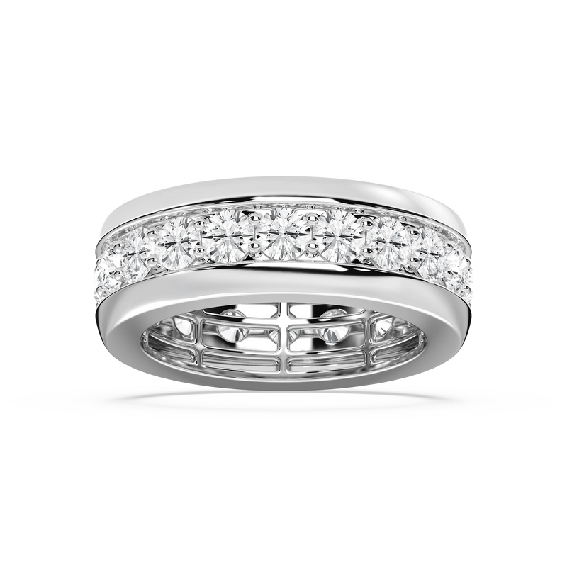 Matteo 4 ⅕ ctw Round LGD 8.50mm Channel Mens Wedding Band