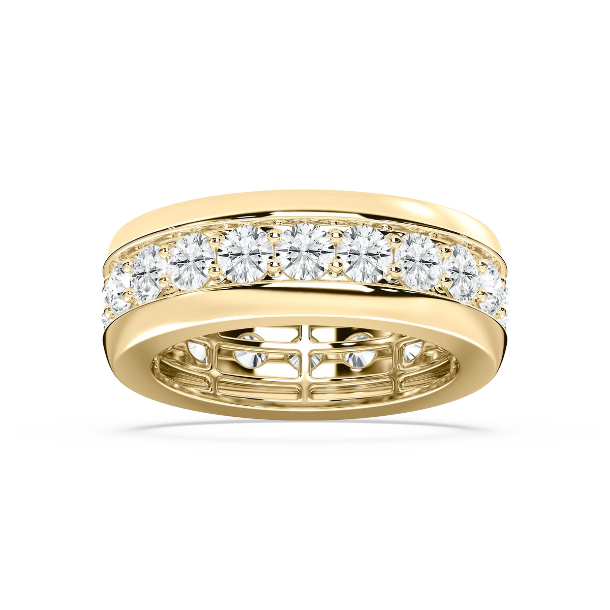 Matteo 4 ⅕ ctw Round LGD 8.50mm Channel Mens Wedding Band