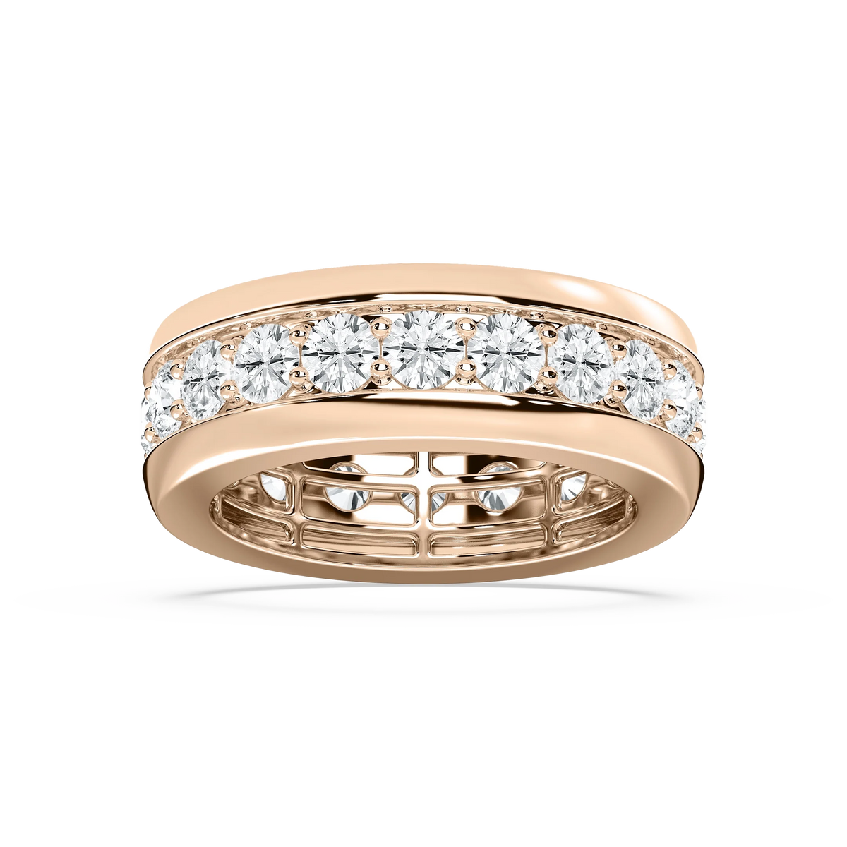 Matteo 4 ⅕ ctw Round LGD 8.50mm Channel Mens Wedding Band
