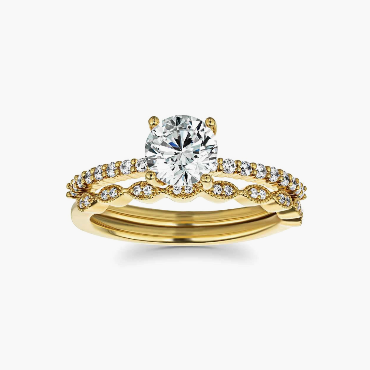 Evelyn LGD Classic Prong Stackable Wedding Set
