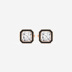 Black Enamel Asscher Cufflinks image