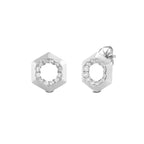 Hexagon Shape Diamond Accent Earrings image 0
