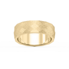 Falcon 6.00mm Faceted Plain Metal Band - 14K Yellow Gold / Cross Satin