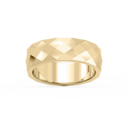 Falcon 6.00mm Faceted Plain Metal Band - 14K Yellow Gold / Glass Bead