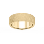 Falcon 6.00mm Faceted Plain Metal Band - 14K Yellow Gold / Sandblast