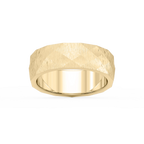 Falcon 6.00mm Faceted Plain Metal Band - 14K Yellow Gold / Satin