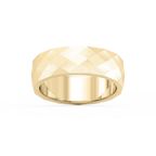 Falcon 6.00mm Faceted Plain Metal Band - 14K Yellow Gold / Stone