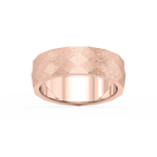 Falcon 6.00mm Faceted Plain Metal Band - 14K Rose Gold / Cross Satin