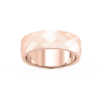 Falcon 6.00mm Faceted Plain Metal Band - 14K Rose Gold / Stone