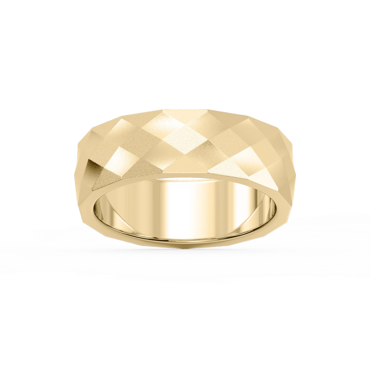 Falcon 6.00mm Faceted Plain Metal Band - 18K Yellow Gold / Glass Bead