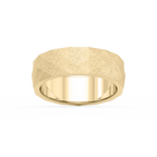 Falcon 6.00mm Faceted Plain Metal Band - 18K Yellow Gold / Wire Matte