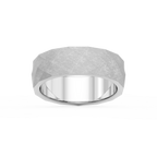 Falcon 6.00mm Faceted Plain Metal Band - Platinum / Sandblast