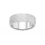 Falcon 6.00mm Faceted Plain Metal Band - Platinum / Wire Matte