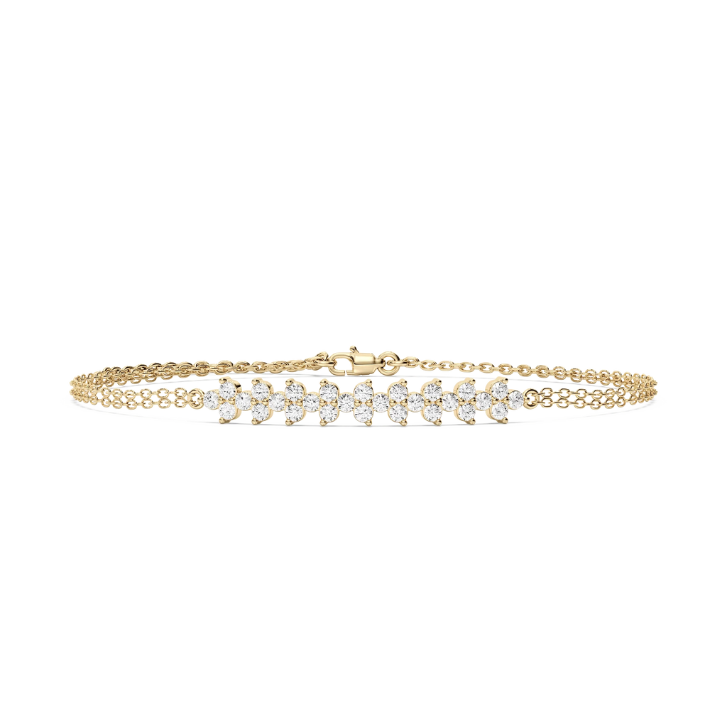 3/4 ctw Round LGD Cluster Chain Bracelet  - 7 Inches
