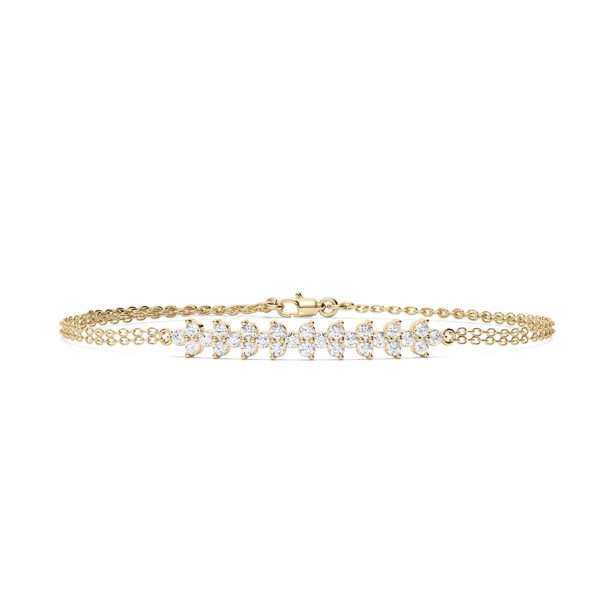 3/4 ctw Round LGD Cluster Chain Bracelet  - 7 Inches