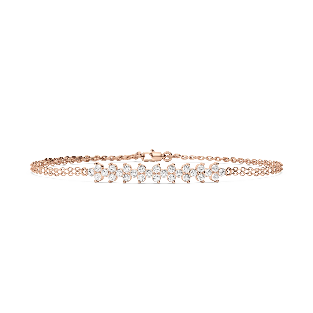 3/4 ctw Round LGD Cluster Chain Bracelet  - 7 Inches