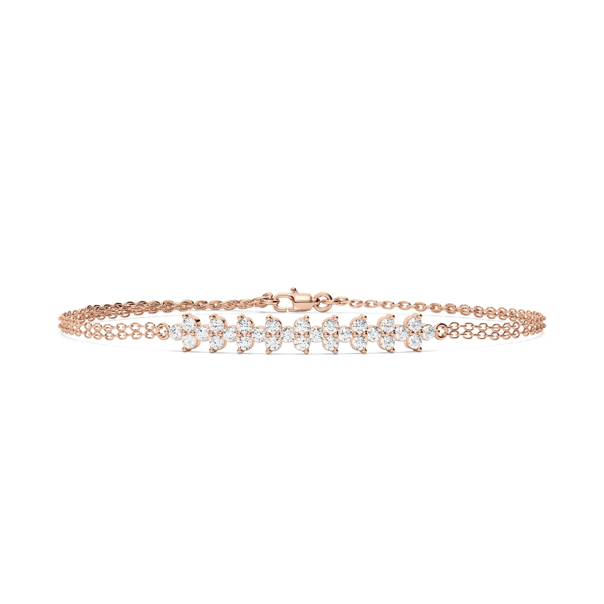 3/4 ctw Round LGD Cluster Chain Bracelet  - 7 Inches
