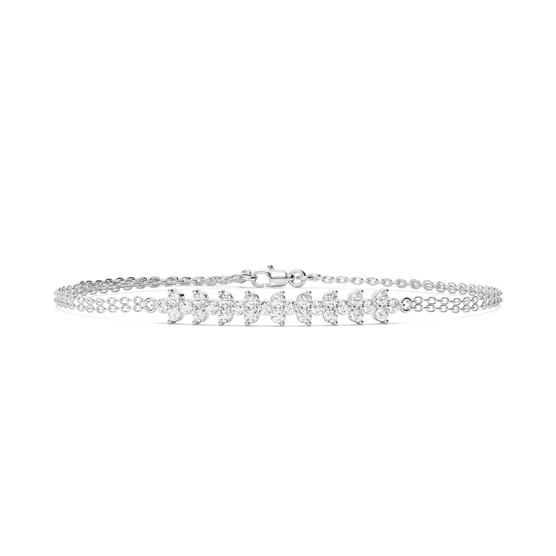 3/4 ctw Round LGD Cluster Chain Bracelet  - 7 Inches