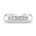 Two Channel Set 5 Stone Diamond Ring - 14K White Gold image