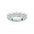 Luka Round LGD Five Stone Shared Prong Anniversary Band - 14K White Gold / 3.5 ctw