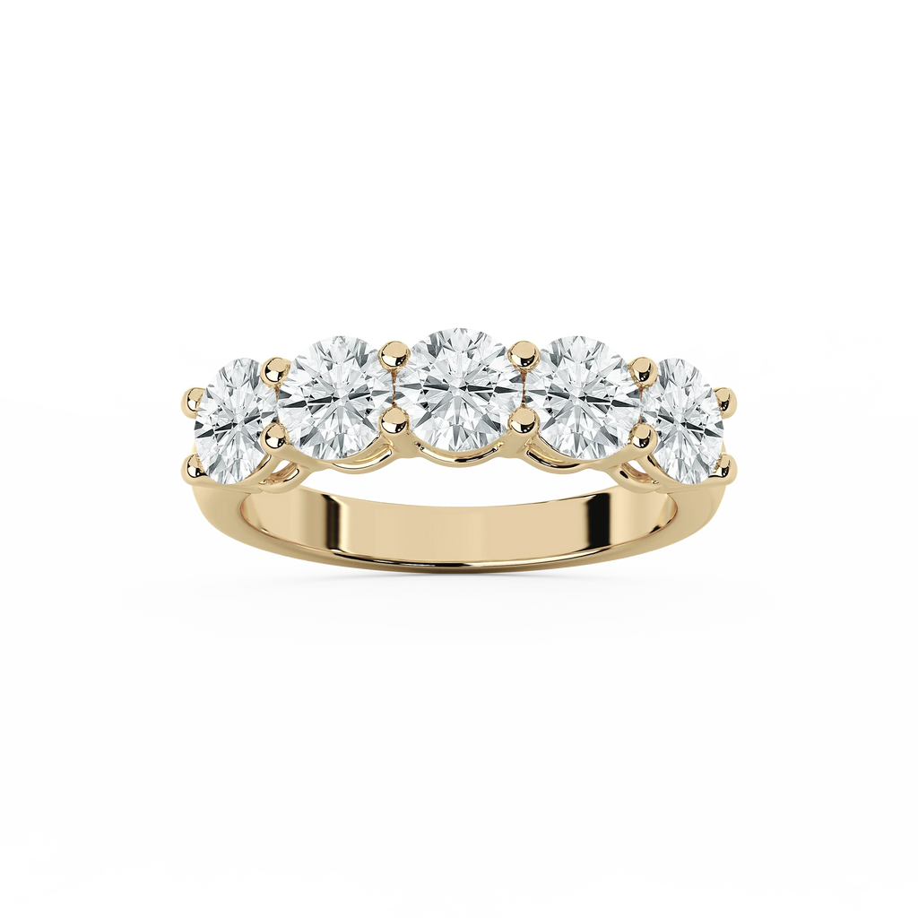 Luka Round LGD Five Stone Shared Prong Anniversary Band - 14K Yellow Gold / 1.5 ctw