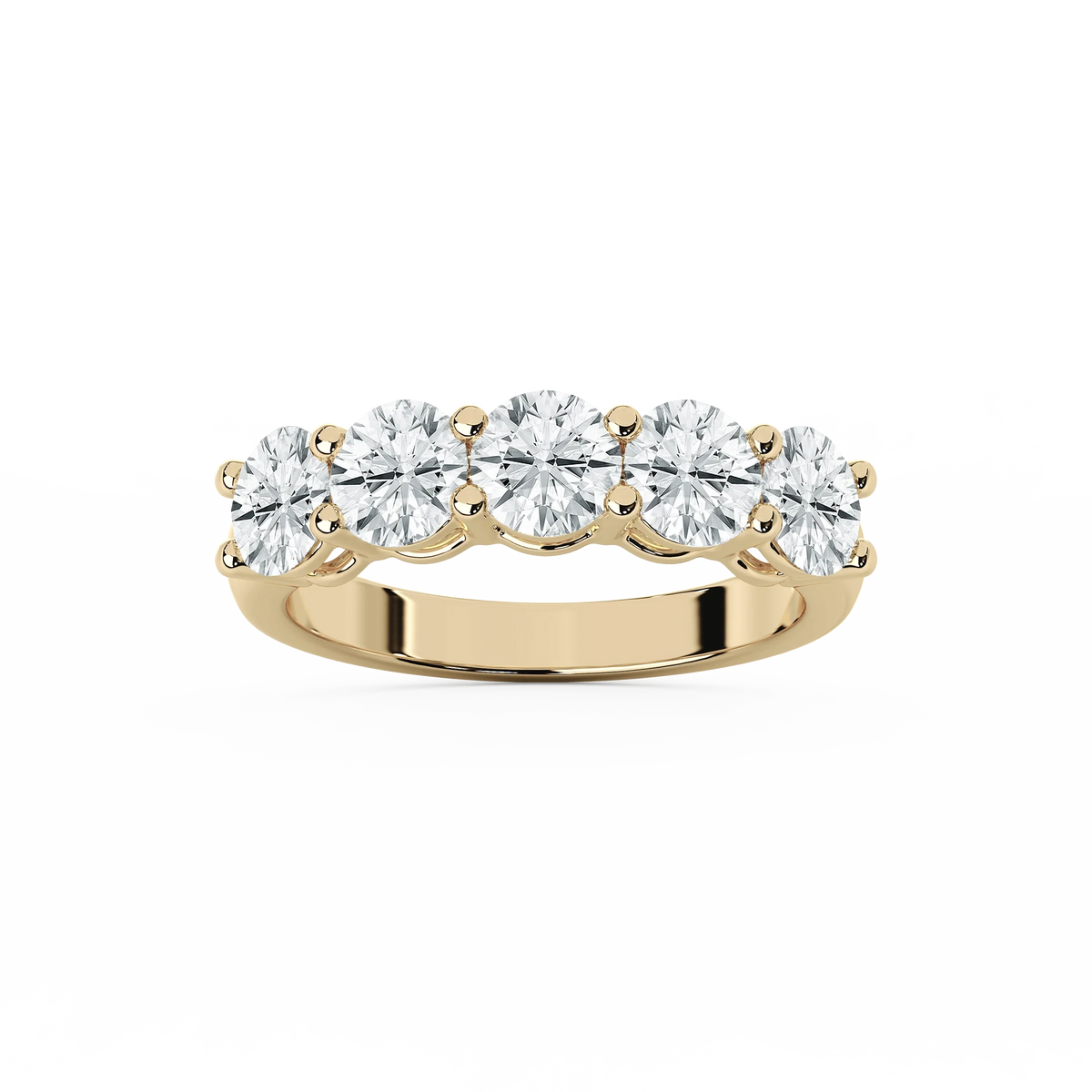 Luka Round LGD Five Stone Shared Prong Anniversary Band - 14K Yellow Gold / 1.5 ctw