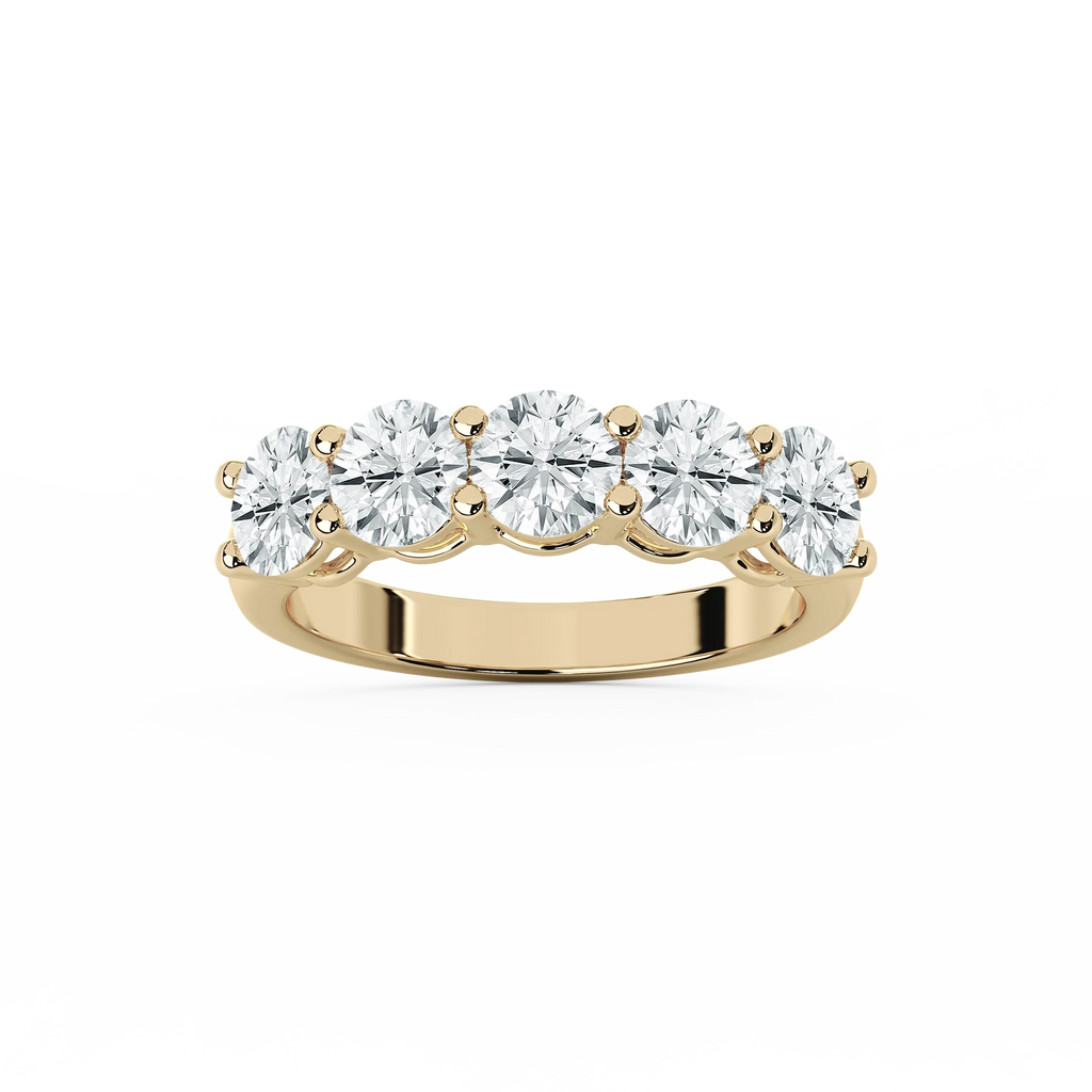 Luka Round LGD Five Stone Shared Prong Anniversary Band - 14K Yellow Gold / 3.5 ctw